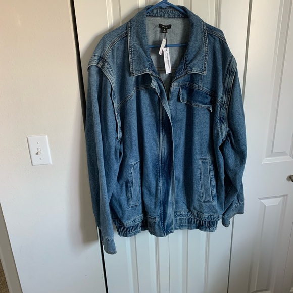 Nasty Gal Blue Jean Jacket with Detachable zip off sleeves - Picture 1 of 9
